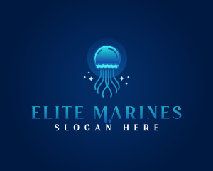 Aquarium Marine Jellyfish logo design