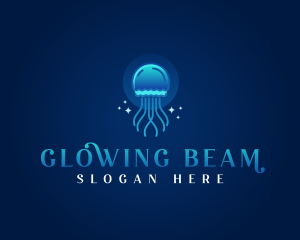 Aquarium Marine Jellyfish logo design