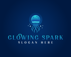 Aquarium Marine Jellyfish logo design