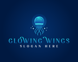 Aquarium Marine Jellyfish logo design