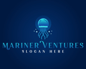 Aquarium Marine Jellyfish logo design