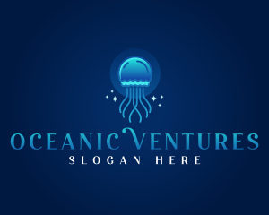 Aquarium Marine Jellyfish logo design