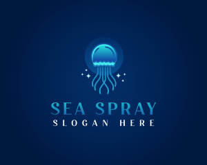 Aquarium Marine Jellyfish logo design