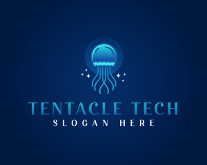 Aquarium Marine Jellyfish logo design