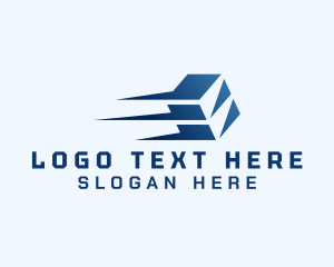 Courier - Express Blue Box Delivery logo design