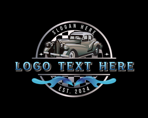 Cleaning - Retro Car Restoration logo design