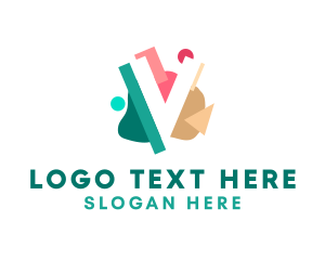 Origami - Creative Media Letter V logo design