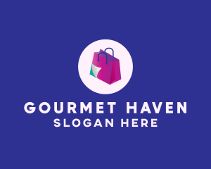 Isometric Shopping Bag logo design