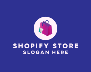 Isometric Shopping Bag logo design