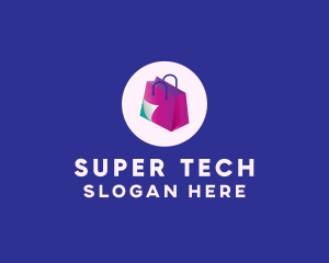 Isometric Shopping Bag logo design