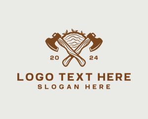 Axe Logging Carpentry Logo