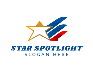 Abstract Star Flight Aviation logo design