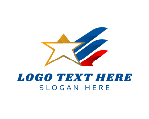 Airplane - Abstract Star Flight Aviation logo design