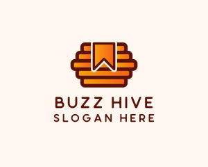 Orange Beehive Bookmark logo design