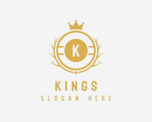 Round Shield Crown logo design