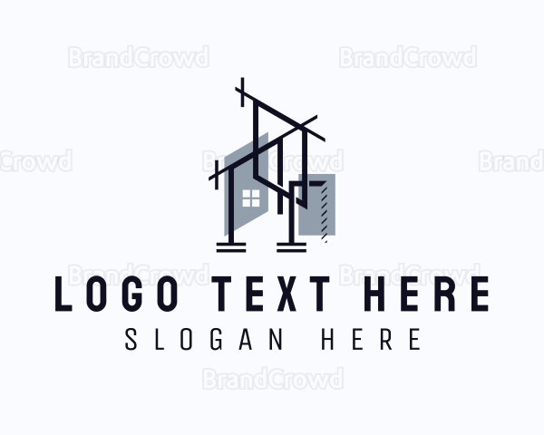 Construction Building Scaffolding Logo