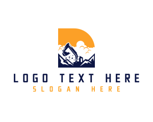Backhoe - Excavation Miner Digger logo design