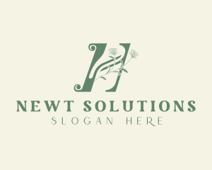 Floral Spa Nature Letter H logo design