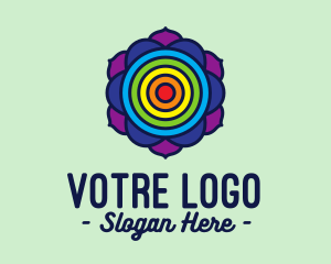 Yoga Center - Rainbow Lotus Target logo design