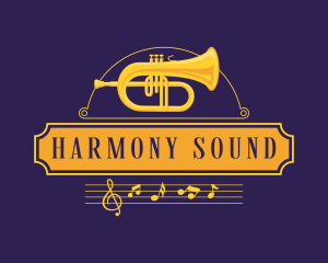 Orchestra - Trumpet Musical Instrument logo design