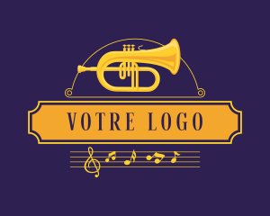 Aerophone - Trumpet Musical Instrument logo design
