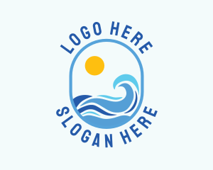Beach - Seaside Wave Beach Resort logo design