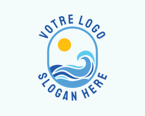 Surf - Seaside Wave Beach Resort logo design