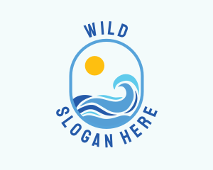 Pool - Seaside Wave Beach Resort logo design