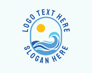 Surfing - Seaside Wave Beach Resort logo design