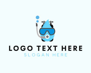 Swimming - Swimming Scuba Gear logo design