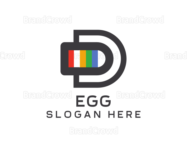 Colorful Digital Letter D Logo