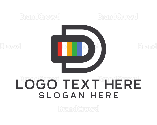 Colorful Digital Letter D Logo