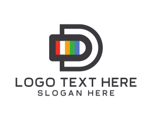 Colorful Digital Letter D logo design