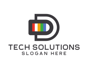 Marketing Firm - Colorful Digital Letter D logo design