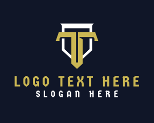 Letter T - Shield Crest Templar logo design