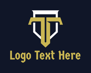 Letter T - Shield Letter T logo design