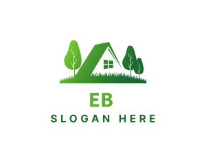 Organic - Green House Lawn logo design