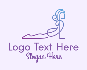 Peace - Yoga Pose Upward Dog logo design