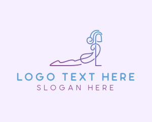 Outline - Yoga Pose Upward Dog logo design