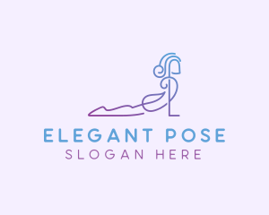 Pose - Yoga Pose Upward Dog logo design