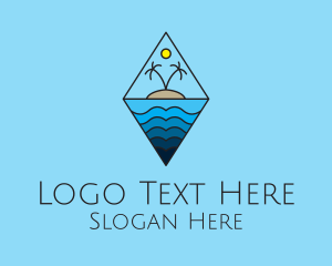 Hawaii - Tropical Ocean Island Diamond logo design