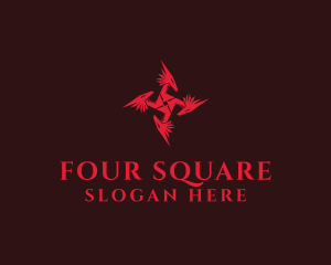 Four - Fantasy Hydra Dragon logo design