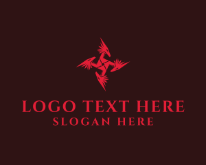 Silhouette - Fantasy Hydra Dragon logo design