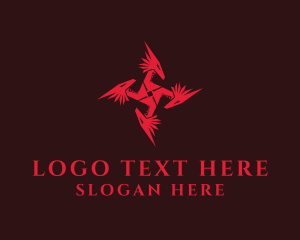 Draco - Red Hydra Dragon logo design