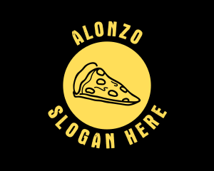 Yellow Cheese Pizza Slice logo design