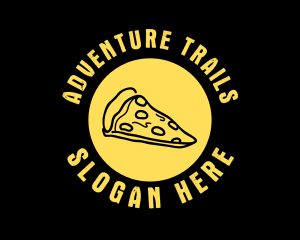 Yellow Cheese Pizza Slice logo design