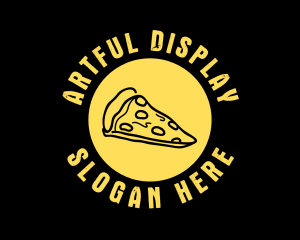 Yellow Cheese Pizza Slice logo design