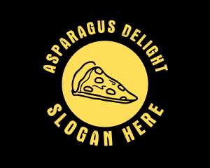 Yellow Cheese Pizza Slice logo design