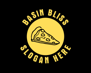 Yellow Cheese Pizza Slice logo design