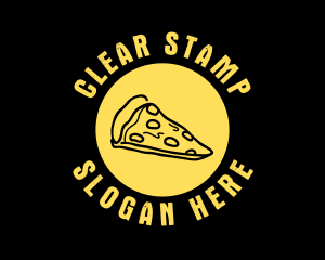 Yellow Cheese Pizza Slice logo design